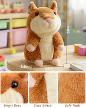 Load image into Gallery viewer, Ayeboovi Toddler Toys Talking Hamster Repeats What You Say, Stuffed Animals Interactive Learning Autism Toy - Brown - Image 6