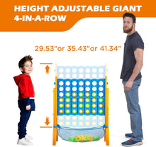 Load image into Gallery viewer, Giant 4-in-A-Row, Jumbo Connect Game with Adjustable Height, Yard Game for Kids and Adults, 4-to-Score Family Game with Mesh Pocket - Image 2