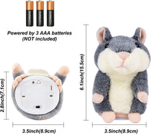Load image into Gallery viewer, Ayeboovi Toddler Toys - Talking Hamsters in Brown and Grey- Repeats Your Words, for Toddlers, Interactive Plush for Boys and Girls Ages 3+, Ideal GIF for Birthdays, Halloween, Christmas - Image 5