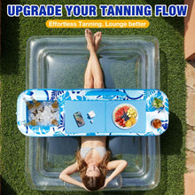 Load image into Gallery viewer, Ayeboovi Extra Large Inflatable Tanning Pool Float Tray - 61" L x 18" W Non-Slip Sunbathing Bed Tray with Cooler Ice Bar for Tanning Lounge Raft & Blow up Suntan Tub Pool Stuff Party Gifts - Image 3