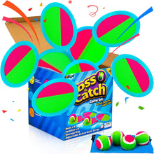 Load image into Gallery viewer, Toss and Catch Ball Set 8 Paddles 4 Balls Outdoor Beach Pool Toys for Kids Birthday Gifts Easter Basket Stuffers Outside Yard Games for Kids and Family Activities