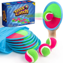 Load image into Gallery viewer, Ayeboovi Kids Toys Toss and Catch Ball Game 6 Paddles 3 Balls Outdoor Beach Pool Yard Games Toys for 3-12 Years Old Boys Girls Family Games Birthday Gift Easter Basket Stuffers for Kids
