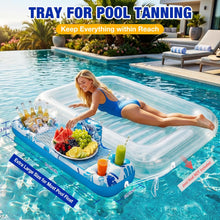 Load image into Gallery viewer, Ayeboovi Extra Large Inflatable Tanning Pool Float Tray - 61" L x 18" W Non-Slip Sunbathing Bed Tray with Cooler Ice Bar for Tanning Lounge Raft & Blow up Suntan Tub Pool Stuff Party Gifts - Image 5