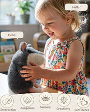 Load image into Gallery viewer, Ayeboovi Kids Toys Talking Hamster Repeats What You Say, Interactive Plush Toy for 2-5 Year Old Boys Girls - Gray - Image 4
