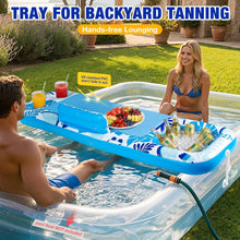 Load image into Gallery viewer, Ayeboovi Extra Large Inflatable Tanning Pool Float Tray - 61" L x 18" W Non-Slip Sunbathing Bed Tray with Cooler Ice Bar for Tanning Lounge Raft &amp; Blow up Suntan Tub Pool Stuff Party Gifts - Image 4
