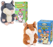 Load image into Gallery viewer, Ayeboovi Toddler Toys - Talking Hamsters in Brown and Grey- Repeats Your Words, for Toddlers, Interactive Plush for Boys and Girls Ages 3+, Ideal GIF for Birthdays, Halloween, Christmas
