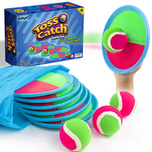Load image into Gallery viewer, Ayeboovi Kids Toys Toss and Catch Ball Set with 6 Paddles 3 Balls Outdoor Games for Kids Beach Pool Yard Games Toys for 3-12 Years Old Boys Girls Kids Adults Family Birthday Gift Stocking Stuffers
